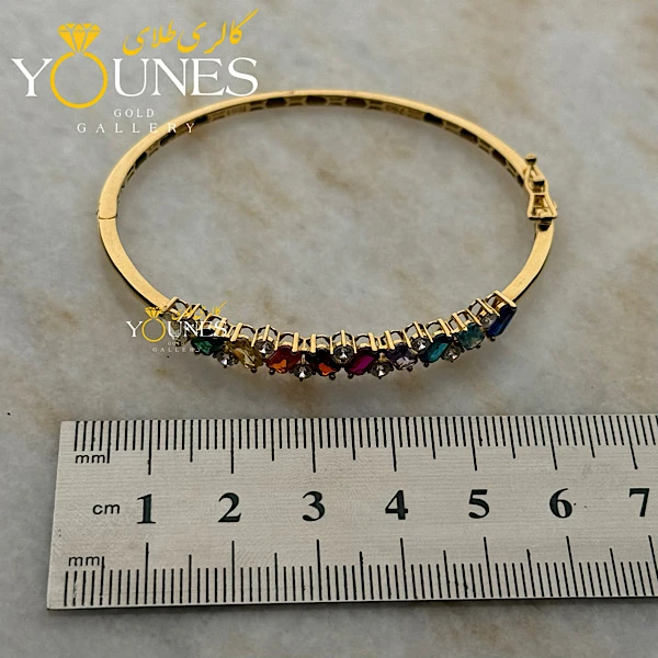 النگو طلا پایه جواهری نگین خاص رنگی